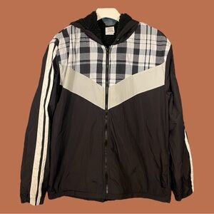 Victoria’s Secret Pink Women’s Black Plaid Full Zip Sherpa Lined Jacket Size M/L